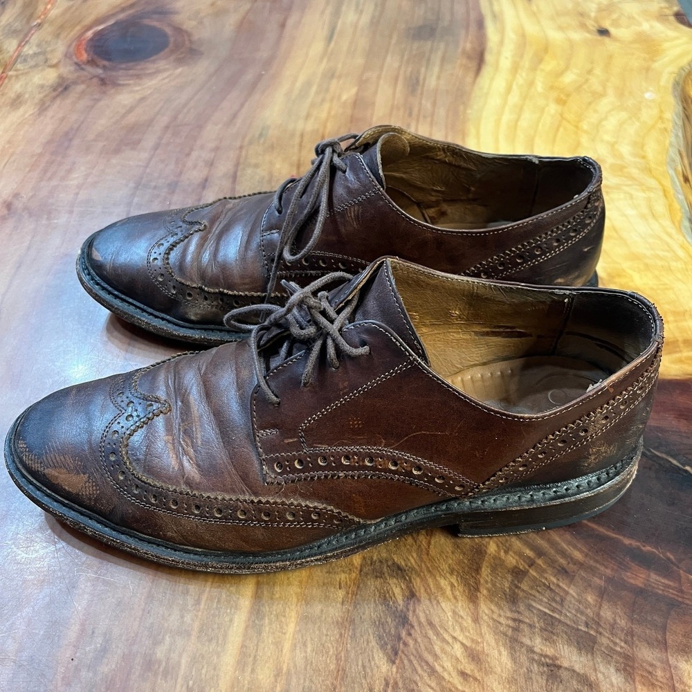 Frye Paul Men's Lace up Shoes  Leather Shoes Wingtip 10 D Red Brown